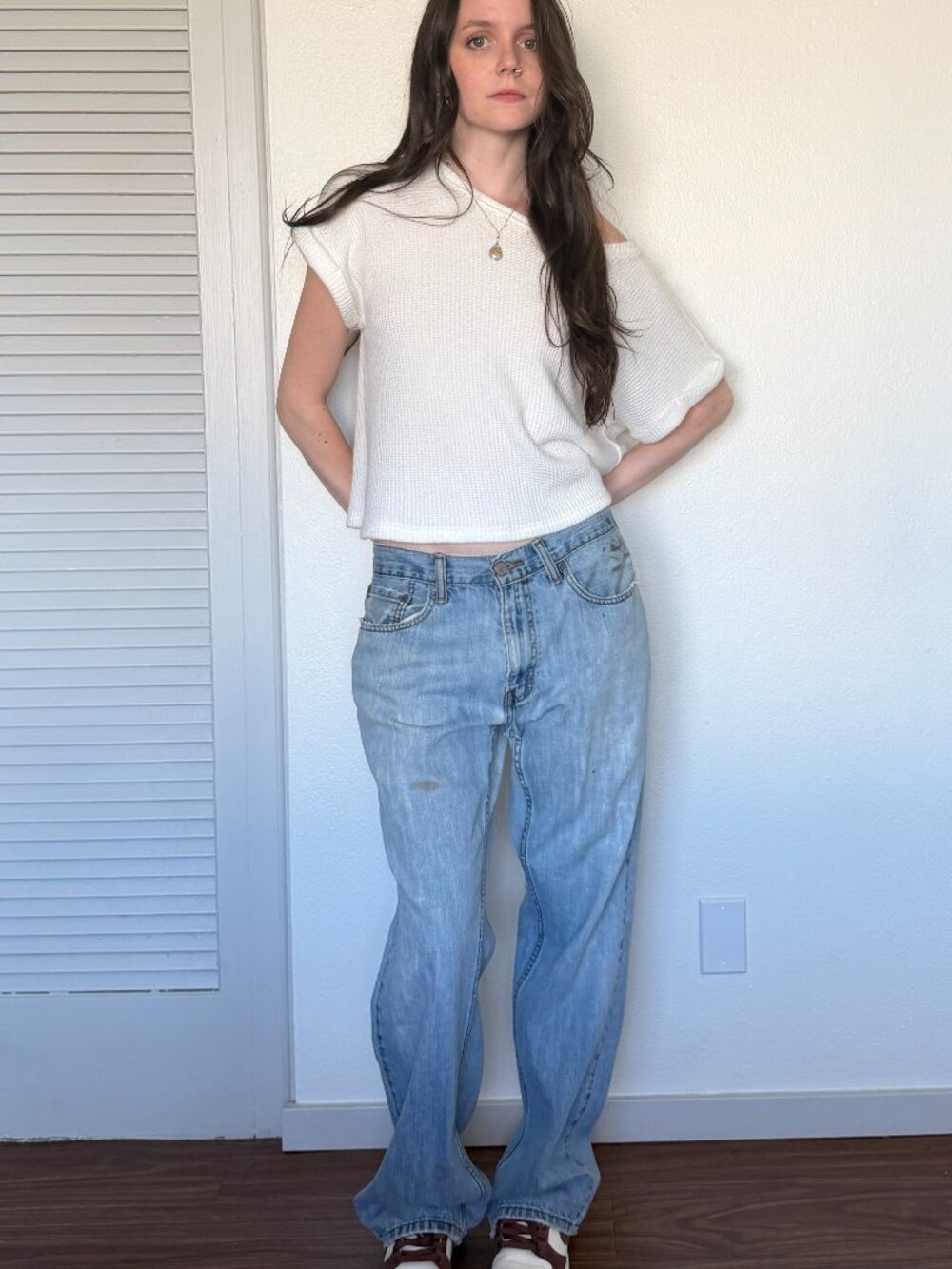 Y2K Distressed Levis Jeans (33) blue denim vintage butt rip grunge baddie womens